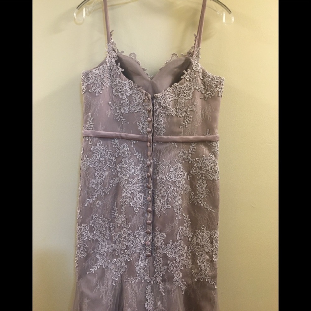 Hebeos Sheath Spaghetti Lace Tulle Prom Gown - Picture 5 of 16